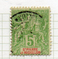 37CRT244 - ST PIERRE ET MIQUELON 1900 ,  Yvert N. 72 Usato. - Used Stamps
