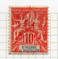 37CRT247 - ST PIERRE ET MIQUELON 1900 ,  Yvert N. 73 Usato. - Used Stamps