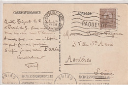 TUNISIE CARTE POSTALE 1928 FLAMME MARSEILLE GARE PAQUEBOT - Covers & Documents