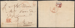 Précurseur - LAC Datée De Tielrode (1842, Boite Rurale "P") + Cachet Dateur "Tamise, Port "4" > Mons - 1830-1849 (Belgio Indipendente)