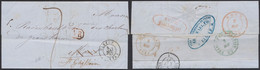 Précurseur - L. Datée De Elbeuf (France, 1847) > Mons + Ambulant "France Par Quiévrain N°2" Et DEBOURSE MONS, Suivi Vers - 1830-1849 (Belgio Indipendente)