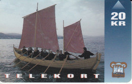 TARJETA DE LAS FEROE DE 20 KR DE UNA BARCA (BARCO-SHIP) - Faroe Islands