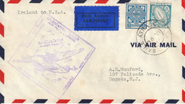 Irlande Lettre Aviation Pour Les Etats Unis 1939 - Cartas & Documentos