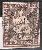 Suisse Michel 27 (Yvert 26) O Helvetia Assise - Other & Unclassified