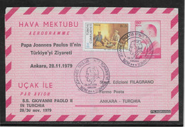 Turquie - Aérogramme - Thème Papes - TB - Postal Stationery