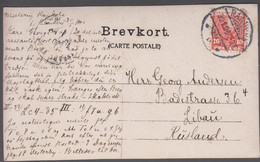 1906. DANMARK 10 ØRE Chr. IX  On Post Card (original Foto From Mellerup Højskole) To ... (Michel 48 I) - JF418733 - Lettres & Documents