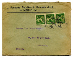 RC 21024 SUEDE 1925 LETTRE DE MOHOLM AVEC EN TETE POUR GRENOBLE FRANCE COVER - Lettres & Documents