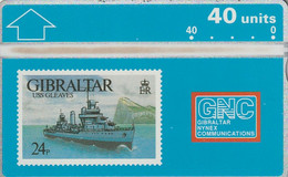 GIBRALTAR. GIB-25. Warships 1993. USS Gleaves. (306A). 20000 Ex. (002). - Gibraltar