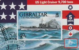 GIBRALTAR. GIB-58. Warships 1996. USS Philadelphia. (608L). 5000 Ex. (003) - Gibraltar