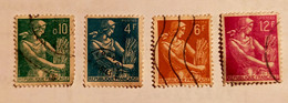 561/TIM - 4 Timbres Moissonneuse - 1 Préoblitéré - 3 Oblitérés - 1957-1959 Reaper