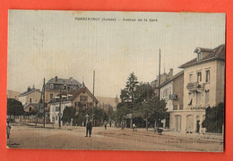 ZOD-13 Porrentruy Avenue De La Gare. Panneau Véritable Bière Munich. Animé. Circulé 1911 Vers Breuleux. - Les Breuleux