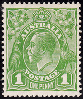 Australia 1931-36 MH Sc #114 1p George V Green Variety - Nuevos