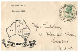 (OO 26) Australia FDC - 6 1/2d Green - George VI Stamp - Other & Unclassified