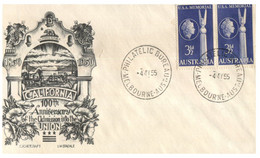 (OO 26) Australia FDC - USA Memorial In Brisbne QDL - California 100 Anniversary To Union - Other & Unclassified