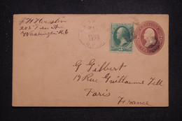ETATS UNIS - Entier Postal + Complément Pour Paris En 1899 - L 96872 - ...-1900