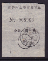 CHINA CHINE CINA ZHEJIANG DINGHAI 316000 POSTAL ADDED CHARGE LABELS (ACL)  0.10 YUAN - Other & Unclassified