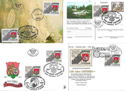 1840b: Österreich 1987, Stickerei- Industrie Vorarlberg, 6890 Lustenau- Belegsammlung & Bildpostkarte - Lustenau