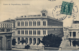 1910 CUBA , T.P. CIRC. , LA HABANA - ZITTAU , CENTRO DE DEPENDIENTES , ED. HARRIS BROS. - Lettres & Documents
