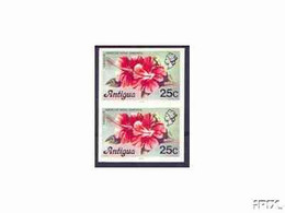 Antigua 1976 Hibiscus 25c (with Imprint) U/m Imperforate Pair (as SG 479B) - Autres & Non Classés