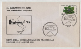 FIERA INTERNAZIONALE DEL FRANCOBOLLO RICCIONE,1984 ,FDC,COVER - Covers & Documents