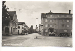 AMRISWIL Bahnhofstrasse Hotel Bahnhof Oldtimer Auto Gel. 1935 N. Mohren B. Reute Appenzell - Amriswil