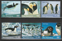 ANTARCTIQUE - ROSS 2001 Manchots Penguins Pinguins - Yv. 78/83 ** - Neufs