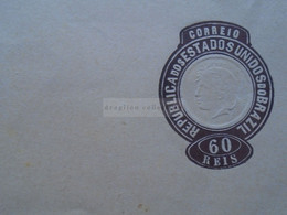 D178984 FAJA POSTAL - Newspaper Wrapper  BRAZIL BRASIL 60 REIS   POSTAL STATIONERY Ca 1885 - Sonstige & Ohne Zuordnung