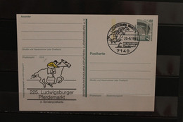 Deutschland 1993, Ganzsache:  225. Ludwigsburger Pferdemarkt; Wertstempel 80 Pf. Sehenswürdigkeiten - Privé Postkaarten - Gebruikt