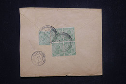INDE - Enveloppe Commerciale Pour Diego Suarez En 1923, Affranchissement Au Verso Bloc De 4+1 - L 97019 - 1911-35 King George V