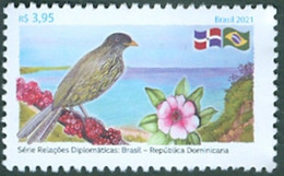 BRAZIL #4816 - BIRD PALMCHAT / CIGUA PALMERA  - LANDSCAPE - FLOWER  - 2021 - MINT - Ungebraucht