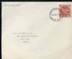 Australia 1949 Arms 5s On Plain Typed Addressed Cover With Clear First Day Cancel (SG224a) - Mint Stamps