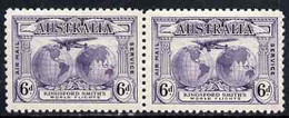 Australia 1931 Kingsford Smith 6d Horiz Pair One Stamp With Major Retouch (var Is U/m) SG123/a - Mint Stamps