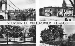 82 - VILLEBRUMIER : Multivues - CPSM Dentelée Village ( 1.365 H ) N/B Format CPA - Tarn Et Garonne - Villebrumier