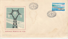 SCIENCE, ENERGY, WATER POWER PLANT, IRON GATES, COVER FDC,  1970, ROMANIA - Water