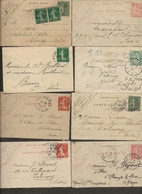 LOT DE 10 LETTRES  ENTIERS POSTAUX DES ANNEES 1906 A 1920 - Kartenbriefe