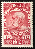 AUSTRIA 1910 - MLH - ANK 166 - 10h - Nuevos