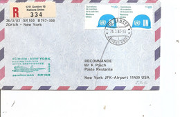 Nations-Unies -Genève ( Lettre Recommandée De 1985 De Genève Vers Les USA à Voir) - Lettres & Documents