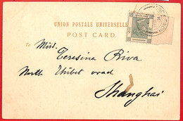 Aa2334 - HONG KONG -  POSTAL HISTORY -  QV 2 Cents Sheet Border On POSTCARD 1901 - Covers & Documents