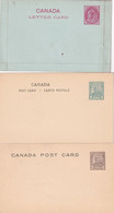 CANADA  ENTIER POSTAL/GANZSACHE/POSTAL STATIONARY  LOT DE 2 CARTES + 1 CARTE-LETTRE - 1903-1954 Kings