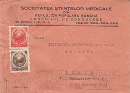 BUCHAREST AGRICULTURAL EXHIBITION POSTMARK, REPUBLIC COAT OF ARMS, STAMPS ON COVER, 1951, ROMANIA - Covers & Documents