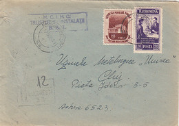 CREDIT UNIONS ADVERTISING, FREE HOMELAND, STAMPS ON REGISTERED COVER, 1954, ROMANIA - Covers & Documents