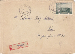 BUCHAREST ART MUSEUM, STAMP ON REGISTERED COVER, 1960, ROMANIA - Covers & Documents
