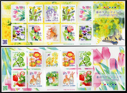 Japan 2021 Greetings Stamps — Spring/flowers Stamp Sheetlet*2 MNH - Unused Stamps