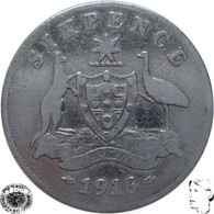 LaZooRo: Australia 6 Pence 1916 VF - Silver - Sixpence