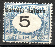 168,SOMALIA.1926 POSTAGE DUE 5L.MVLH.SC.J40,SASS. 50 - Somalia