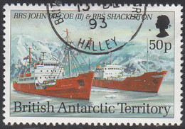 British Antarctic Territory 1993 Used Sc #210 50p RRS John Biscoe II, RRS Shackleton Research Ships - Oblitérés