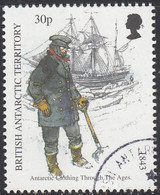 British Antarctic Territory 1998 Used Sc #259 30p Man Holding Shovel, Ship Antarctic Clothing - Oblitérés