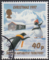 British Antarctic Territory 1997 Used Sc #251 40p Penguins Snowballs Christmas - Oblitérés