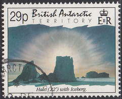 British Antarctic Territory 1992 Used Sc #199 29p Halo With Iceberg - Oblitérés