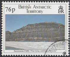 British Antarctic Territory 1995 Used Sc #234 76p Succession Cliffs - Oblitérés